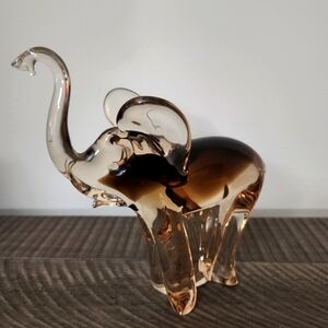 VTG MURANO MCM Smokey Brown Clear MID CENTURY MODERN Large GLASS ELEPHANT